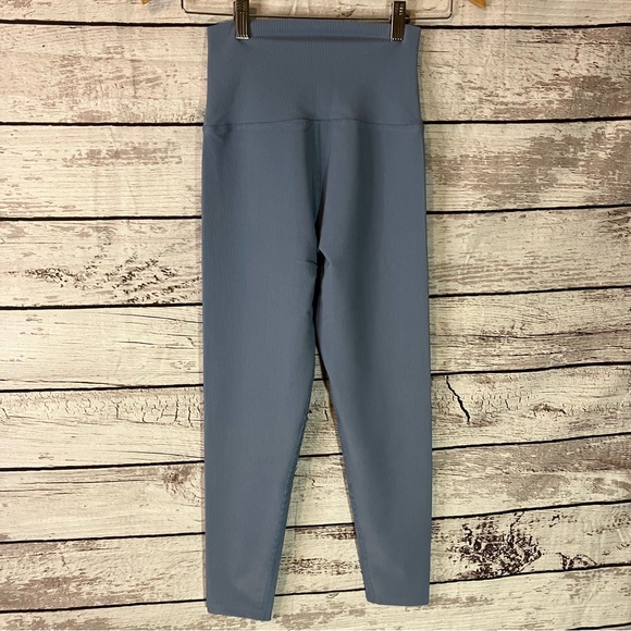 Beach Riot Ayla High Rise Ribbed Leggings in Blue - Picture 5 of 9